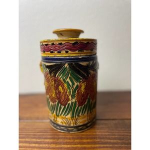 Vintage Hand Painted Container with Lid Vintage Storage with Lid